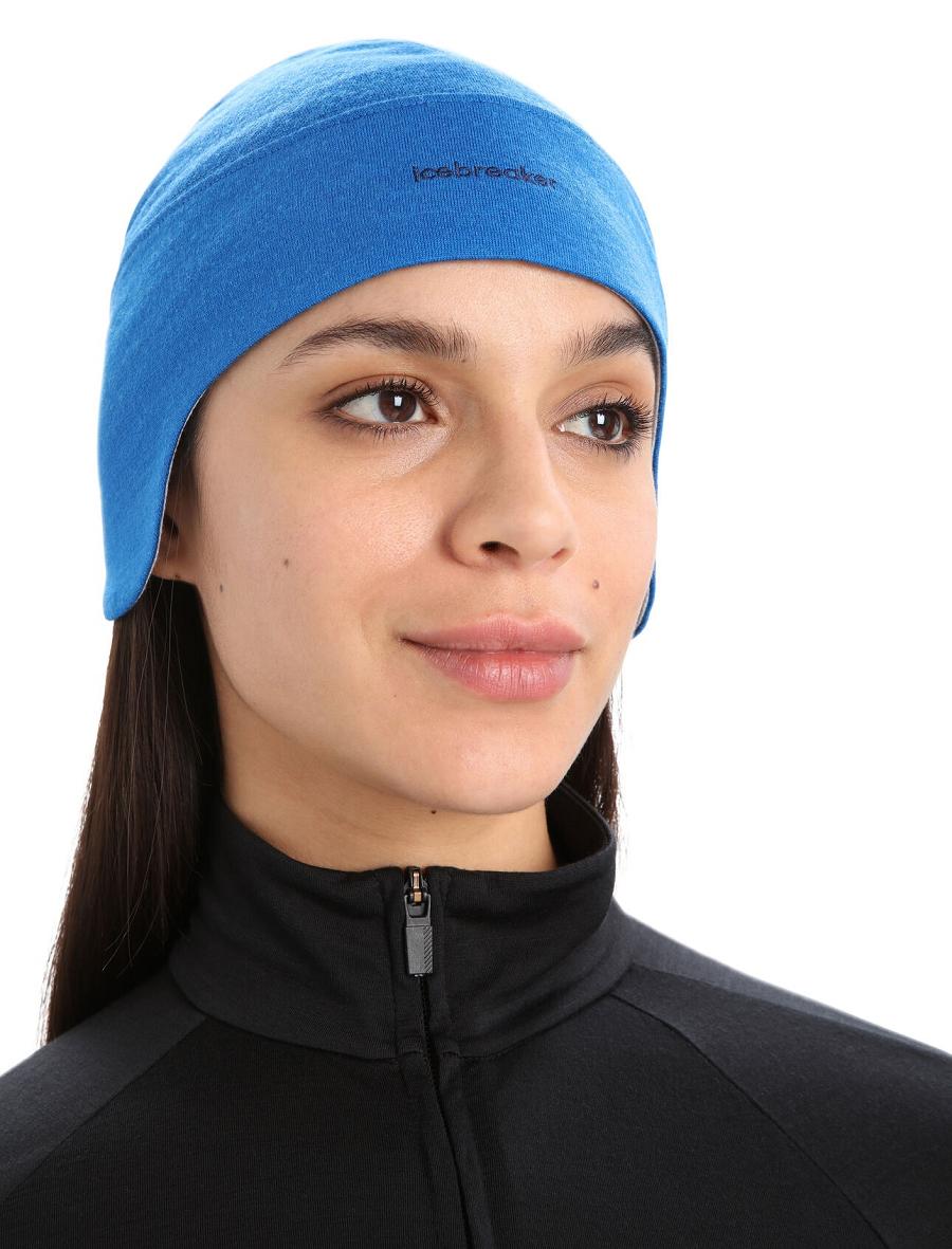 Lazurite / Ether Men's Icebreaker Unisex Merino Quantum Beanie Hats | USA 1085VRWD